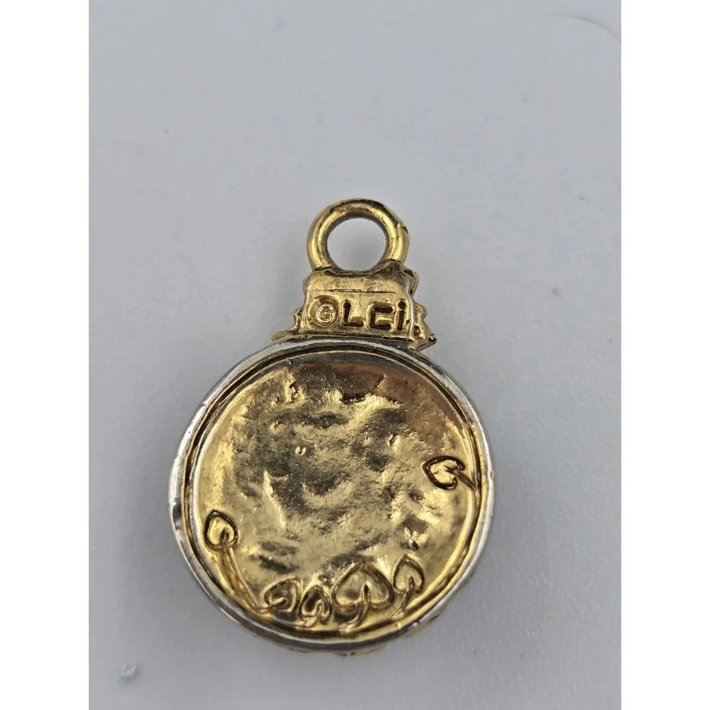 LCi Vintage Liz Claiborne‎ Gold Tone Black Cabochon Gold tone Pendant Charm - Picture 5 of 7